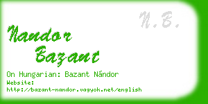 nandor bazant business card